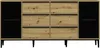 Vente-unique - MOLINIA Sideboard Holz, PlatteGlas SchwarzBeige - B 45 cm x H 85 cm x L 180 cm Bild 2
