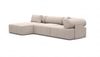 Couch Laguardia L Form in Samtstoff - Strukturstoff - beige - Links Bild 5