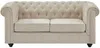 Vente-unique - CHESTERFIELD Sofa Stoff Beige - B 88 cm x H 72 cm x L 165 cm Bild 2