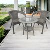 Bettso 'CAPRI' Gartenmöbel-Set 3-tlg. Sitzgruppe mit 2 Stühlen und Tisch, Technorattan-Optik Grau & Stahl Bild 3