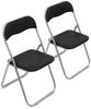 Dmora Set mit 2 Antenore-Klappstühlen, platzsparender Sessel, Gästestuhl, Besprechungssitz aus Kunstleder, 43 x 47 x 80 cm, Schwarz Bild 2