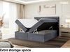 MEBLINI Boxspringbett KARIM 140x200 cm mit Bettkasten - H3/Dunkelgrau Samt Polsterbett - Doppelbett mit Topper & Taschenfederkern-Matratze Bild 5