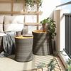 vidaXL Garten-Beistelltische 2 Stk. mit Holzplatte Grau Poly Rattan 366289 Bild 3