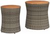 vidaXL Garten-Beistelltische 2 Stk. mit Holzplatte Grau Poly Rattan 366289 Bild 2