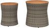 vidaXL Garten-Beistelltische 2 Stk. mit Holzplatte Grau Poly Rattan 366289 Bild 4