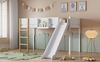 Bett 90x200 cm mit Rutsche und Stauraum – Hochbett aus Kiefer/MDF in Weiß/Natur Bild 4