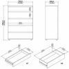 Dmora Kommode Arriba, Mehrzweckkommode, Schlafzimmerkommode, Schrank mit Schubladen, 77x40 h107 cm, Weiß Bild 3