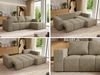 Ecksofa mit Schlaffunktion und Bettkasten, L-form Couch, lose Kissen, Polstersofa - MONIVA - Dunkelbeige Struktur - rechte Seite Bild 2