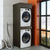 Roomart Waschmaschinenschrank für Trockner & Waschmaschine - SERIE DUO-I- 67 cm breit, mit Ausziehbrett • Waschturm für Waschküche & Hauswirtschaftsraum • Schwarz-Eiche Bild 2