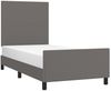 Einzelbett, Polsterbett mit Kopfteil Kunstleder Grau 100x200 cm Bild 3