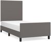 Einzelbett, Polsterbett mit Kopfteil Kunstleder Grau 100x200 cm Bild 2