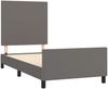 Einzelbett, Polsterbett mit Kopfteil Kunstleder Grau 100x200 cm Bild 4