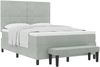 vidaXL Boxspringbett mit Kissen Hellgrau 200 x 140 cm Samt 3344450 Bild 2