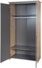 roba Kinderkleiderschrank 2-türig Anna - Hochwertige Griffe aus massivem Holz - Schrank für Kinderzimmer in Anthrazit / Dekor Kent Eiche Bild 4