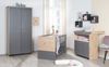 roba Kinderkleiderschrank 2-türig Anna - Hochwertige Griffe aus massivem Holz - Schrank für Kinderzimmer in Anthrazit / Dekor Kent Eiche Bild 3