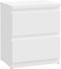 Forte EDMORE Kommode 40 45, moderner Nachttisch mit 2 Schubladen, Beistelltisch, Holzwerkstoff, Weiß, 41,8 cm breit x 49,3 cm hoch x 32,2 cm tief Bild 3