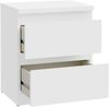 Forte EDMORE Kommode 40 45, moderner Nachttisch mit 2 Schubladen, Beistelltisch, Holzwerkstoff, Weiß, 41,8 cm breit x 49,3 cm hoch x 32,2 cm tief Bild 5