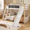 Etagenbett Liegefläche 90x200 cm / 90x190 cm mit Treppe, Rutsche, Schutzgittern und Tafel Bild 3