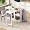 Bartisch 121,5x40x76,7 cm ausziehbar – moderner Küchentisch mit Stauraum und Glas-Schranktür Bild 5