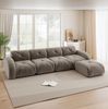 Modulares Sofa 76cm×358cm×171cm in Taupe – rahmenloses Ecksofa aus Chenille mit flexiblem Modulsystem Bild 4
