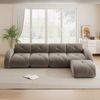 Modulares Sofa 76cm×358cm×171cm in Taupe – rahmenloses Ecksofa aus Chenille mit flexiblem Modulsystem Bild 2