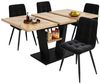 OKWISH Esstisch Moderne Esstisch,Ausziehbar,Esszimmer-Set (Ausziehbares Esstisch-Set mit 4 Stühlen, Erweiterbarer Esstisch (118–157 x 70 cm), Ergonomische Samtstühle, Flexibles Design für Familientreffen & Veranstaltungen, Platzsparend & Vielseitig, 11... Bild 5