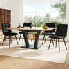 OKWISH Esstisch Moderne Esstisch,Ausziehbar,Esszimmer-Set (Ausziehbares Esstisch-Set mit 4 Stühlen, Erweiterbarer Esstisch (118–157 x 70 cm), Ergonomische Samtstühle, Flexibles Design für Familientreffen & Veranstaltungen, Platzsparend & Vielseitig, 11... Bild 2