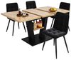OKWISH Esstisch Moderne Esstisch,Ausziehbar,Esszimmer-Set (Ausziehbares Esstisch-Set mit 4 Stühlen, Erweiterbarer Esstisch (118–157 x 70 cm), Ergonomische Samtstühle, Flexibles Design für Familientreffen & Veranstaltungen, Platzsparend & Vielseitig, 11... Bild 4