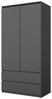 Furnica Kleiderschrank Garderobenschrank, 2 Türen und 2 Schubladen H180 x B90 x T50cm Bild 3