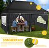 tillvex Pavillon 3x6m - mit 6 Seitenwänden Schwarz wasserdicht | Pop-Up Faltpavillon höhenverstellbar | Gartenzelt UV Schutz 50+ | Partyzelt mit Tasche für Garten Bild 3