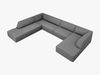 Micadoni Panorama-Ecksofa Ruby 7-Sitzer Links Strukturierter Stoff Ottawa Grau Bild 3