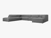 Micadoni Panorama-Ecksofa Ruby 7-Sitzer Links Strukturierter Stoff Ottawa Grau Bild 2