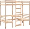 vidaXL Hochbett mit Schreibtisch & Stühlen 75x190 cm Massivholz Kiefer 3308562 Bild 2