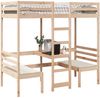 vidaXL Hochbett mit Schreibtisch & Stühlen 75x190 cm Massivholz Kiefer 3308562 Bild 4