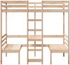vidaXL Hochbett mit Schreibtisch & Stühlen 75x190 cm Massivholz Kiefer 3308562 Bild 5