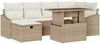 vidaXL Gartensofa-set mit Kissen 7 pcs Beige Poly-Rattan 3361170 Bild 2