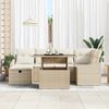 vidaXL Gartensofa-set mit Kissen 7 pcs Beige Poly-Rattan 3361170 Bild 3