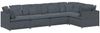 vidaXL Modulares Sofa mit Kissen Samt Dunkelgrau 3321338 Bild 2