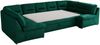 Ecksofa, Sofa big XXL, Wellenfedern, Wohnlandschaft XXL, mit Schlaffunktion - COMODO U - Dunkelgrün Velours - Topper T25 Bild 5