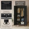 skølm 'Ituri' Kleiderschrank, Metall, 170x45x80 cm, schwarz, Garderobe mit 4 Fächern und 2 Kleiderstangen Bild 3