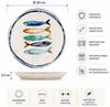 WestCraft Speiseteller Teller, mediterran mit Sardinen-Motiv, Maritime Dessertteller 20 cm, (4 St), 4er Set, hochwertig und robust - langlebig und vielseitig einsetzbar Bild 3