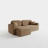 Wohnero24 Ecksofa LIAMO Bouclé Braun 238 x 142 cm – modernes Ecksofa mit Schlaffunktion 195 x 135 cm & Bettkasten, universelle Ottomane Bild 3