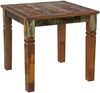 Wohnling Esszimmertisch 80 x 80 x 76 cm Mango Shabby Chic Massiv-Holz | Design Landhaus Esstisch Bootsholz | Tisch für Esszimmer rechteckig | Küchentisch 4 Personen Bild 2