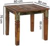 Wohnling Esszimmertisch 80 x 80 x 76 cm Mango Shabby Chic Massiv-Holz | Design Landhaus Esstisch Bootsholz | Tisch für Esszimmer rechteckig | Küchentisch 4 Personen Bild 5