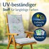 BURI 6x Auflagen Set Hochlehner für Gartenstühle 120x48x7cm Sesselauflagen Polster UV Lichtecht - Gartenstuhlauflagen Blumen Muster Stuhlkissen mit Dicker Schaumstoff Füllung (Grau) Bild 5
