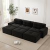 3-Sitzer modulares Sofa H 69 x T 293 x B 177 cm aus Cord mit Schlaffunktion in Schwarz Bild 2