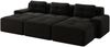 3-Sitzer modulares Sofa H 69 x T 293 x B 177 cm aus Cord mit Schlaffunktion in Schwarz Bild 4