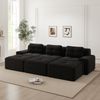 3-Sitzer modulares Sofa H 69 x T 293 x B 177 cm aus Cord mit Schlaffunktion in Schwarz Bild 3