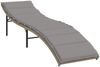 vidaXL Sonnenliege mit Kissen Beige 55x199x50 cm Poly Rattan 368249 Bild 2