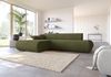 Selsey 'Armone' Ecksofa mit Schlaffunktion, Chenille, Ottomane links, Olivgrün Bild 3